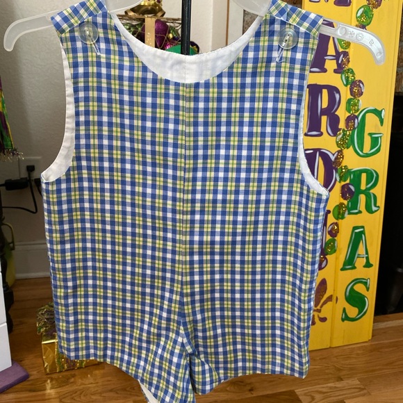 Banbury Cross Infant Boys plaid Shortall size 9M - Picture 3 of 7
